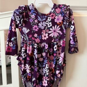Little Sleepies Purple Floral Kids One Piece